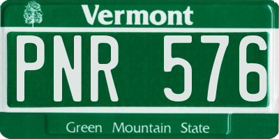 VT license plate PNR576