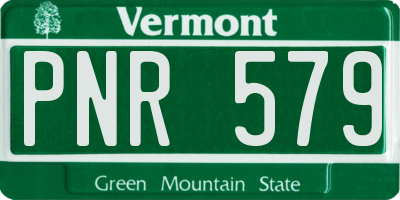 VT license plate PNR579