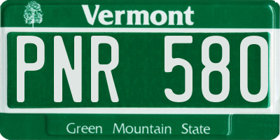 VT license plate PNR580