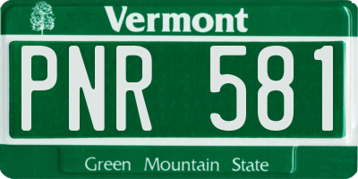 VT license plate PNR581