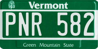 VT license plate PNR582