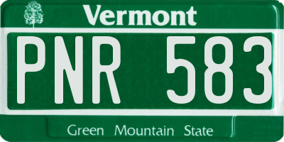 VT license plate PNR583
