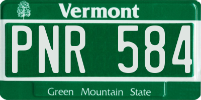 VT license plate PNR584
