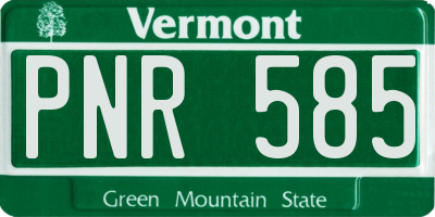 VT license plate PNR585
