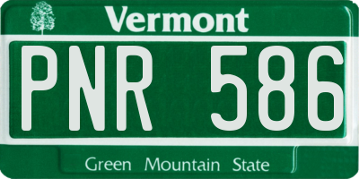 VT license plate PNR586