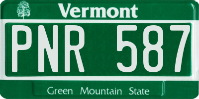 VT license plate PNR587