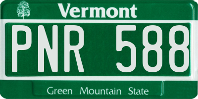 VT license plate PNR588