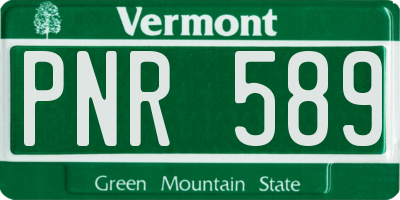 VT license plate PNR589