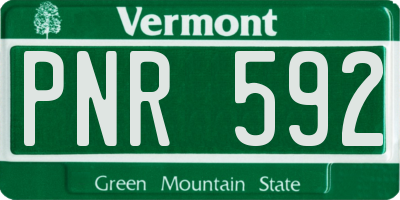 VT license plate PNR592
