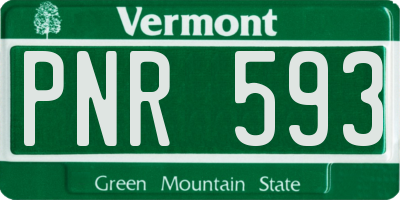 VT license plate PNR593