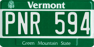 VT license plate PNR594