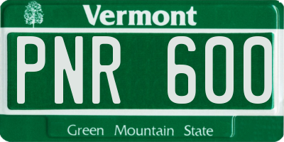 VT license plate PNR600