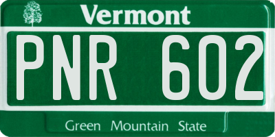VT license plate PNR602