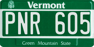 VT license plate PNR605