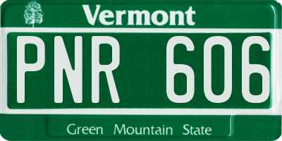 VT license plate PNR606