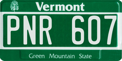 VT license plate PNR607