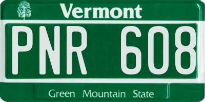 VT license plate PNR608