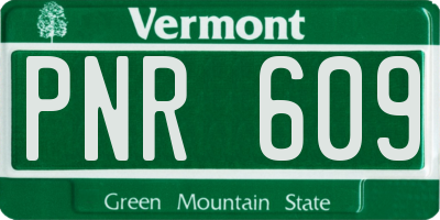 VT license plate PNR609