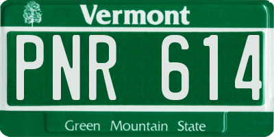 VT license plate PNR614