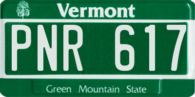 VT license plate PNR617