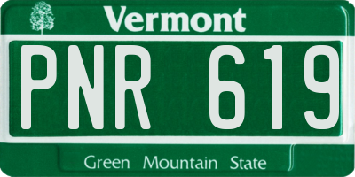 VT license plate PNR619