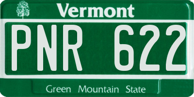 VT license plate PNR622