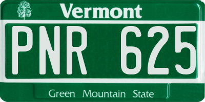 VT license plate PNR625
