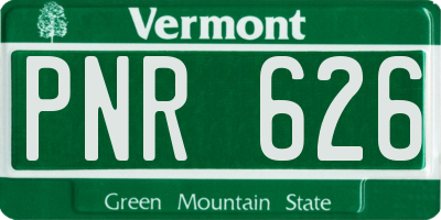 VT license plate PNR626