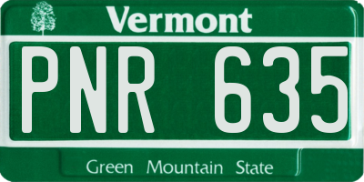 VT license plate PNR635
