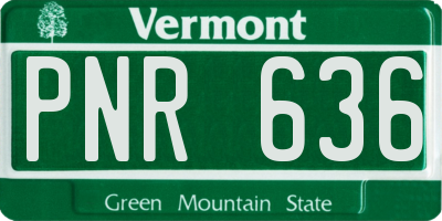 VT license plate PNR636