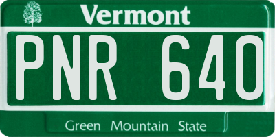 VT license plate PNR640
