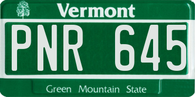 VT license plate PNR645