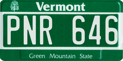 VT license plate PNR646