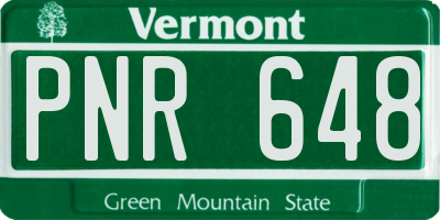VT license plate PNR648