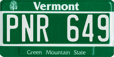 VT license plate PNR649