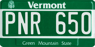 VT license plate PNR650