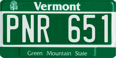 VT license plate PNR651