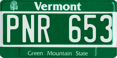 VT license plate PNR653