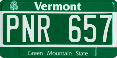 VT license plate PNR657