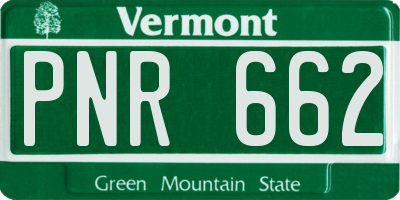 VT license plate PNR662