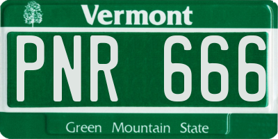 VT license plate PNR666