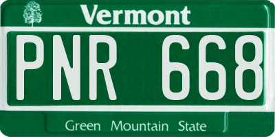 VT license plate PNR668