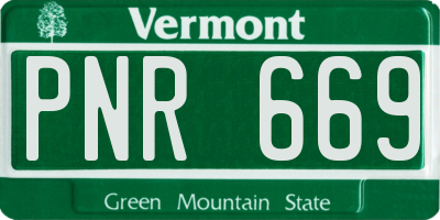 VT license plate PNR669