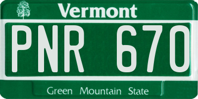 VT license plate PNR670