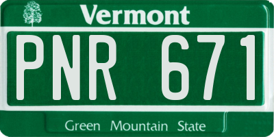 VT license plate PNR671