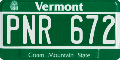 VT license plate PNR672