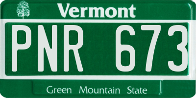VT license plate PNR673