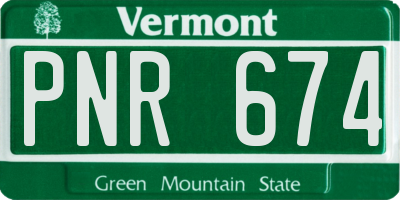 VT license plate PNR674