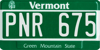 VT license plate PNR675