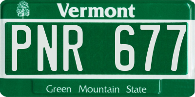 VT license plate PNR677